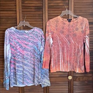 Lot of two long sleeve burnout tees